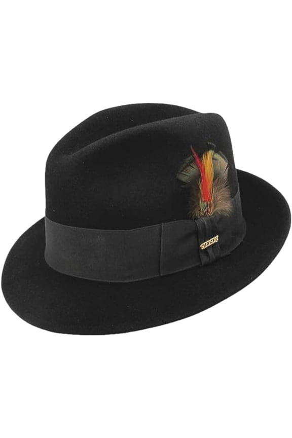 Men's Frederick Felt Fedora Hat (Black, 7 3/4)