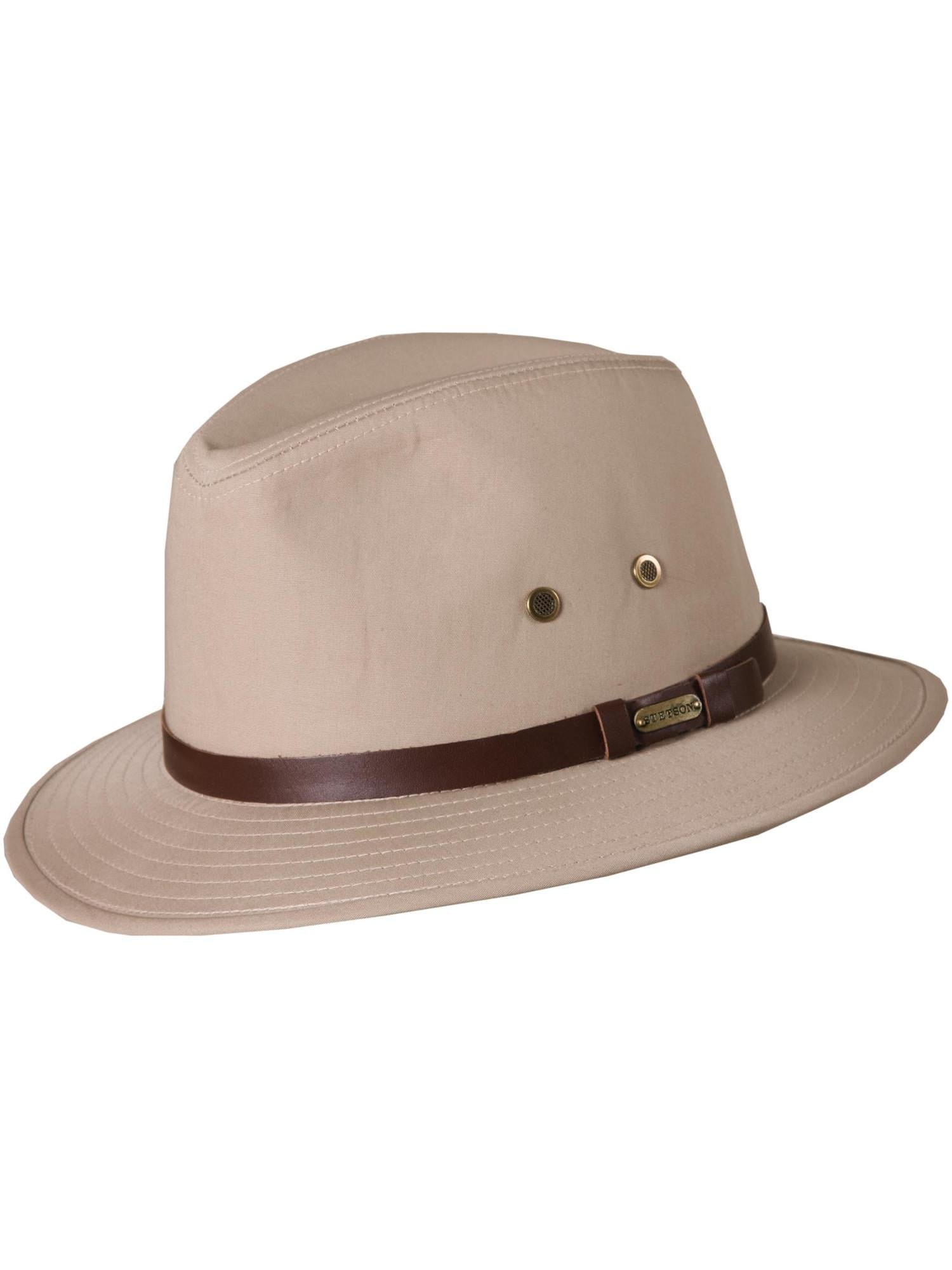 Stetson Men's Gable All Weather Rain Safari Fedora Hat (Khaki, Large