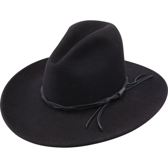 Stetson Men's Gus Soft Wool Crushable Outdoor Hat (Black, X-Large)