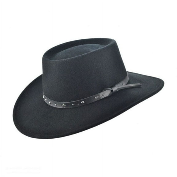 Stetson Men's Hawk Crushable Felt Western Fashion Hat Black Small