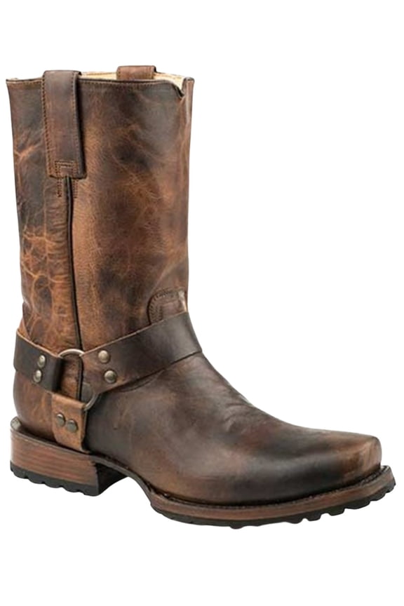 Mens Heritage Harness Square Toe Mid Calf Boots
