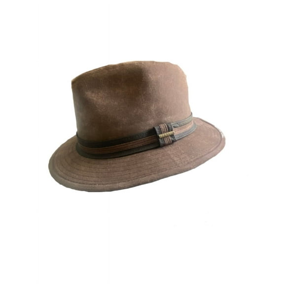 Stetson Men's London Cotton Suede Fedora (Brown, Medium)