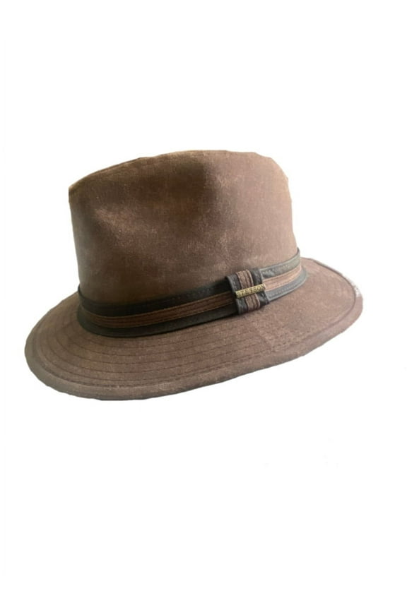 Men's London Cotton Suede Fedora (Brown, X-Large)