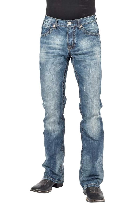 Men's Modern Fit Boot Cut Jeans - 11-004-1312-4070 Bu