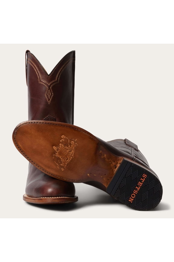 Mens Rancher Round Toe Cowboy Mid Calf Boots