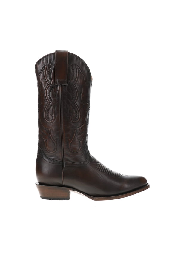 Mens Carlisle Embroidered Round Toe Pull On Cowboy Mid Calf Boots