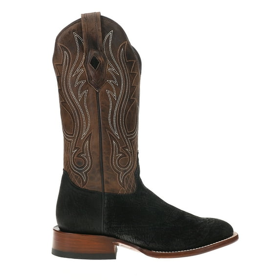 Stetson Men's River Horse Exotic Hippopotamus Western Boot Broad Square Toe Black 9 D(M) US