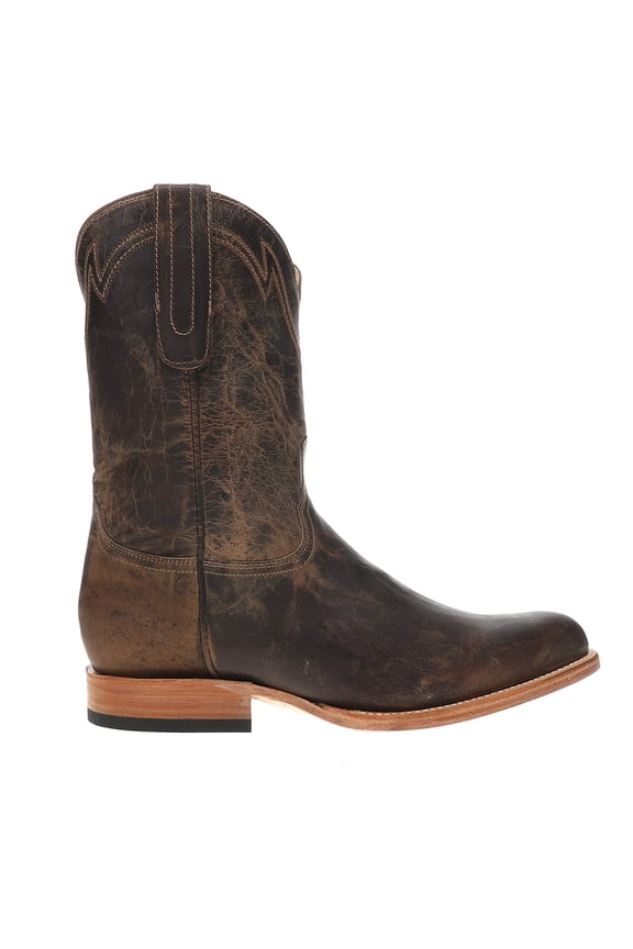 Mens Roughstock Embroidered Round Toe Cowboy Mid Calf Boots
