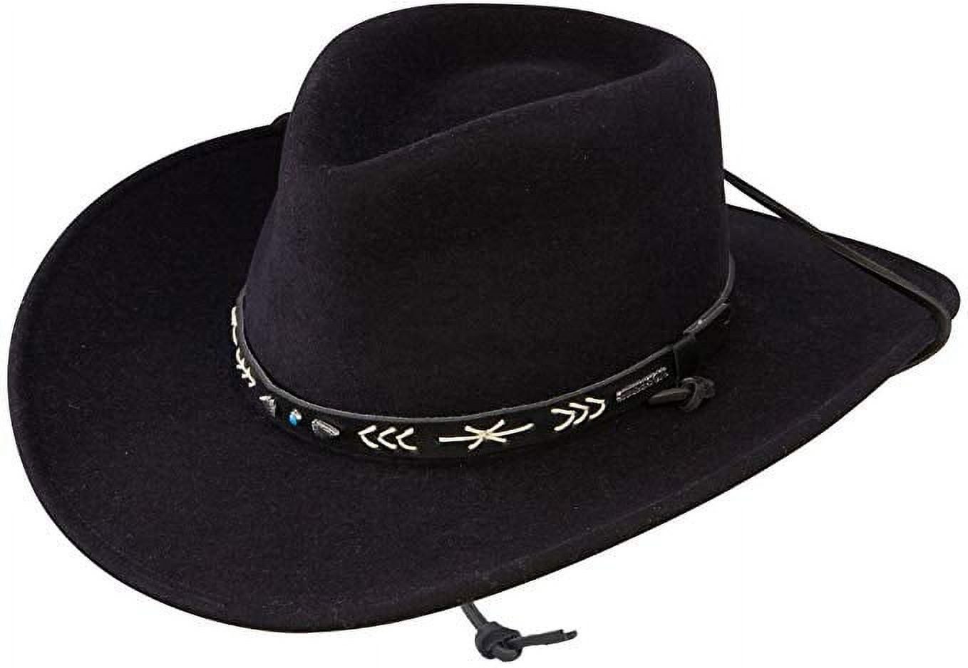 Stetson Mens Santa Fe Water-RepellenT Crushable Wool Hat Fabric,XX-Large - Black