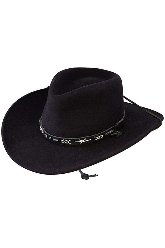 Mens Santa Fe Water-RepellenT Crushable Wool Hat Fabric,XX-Large - Black