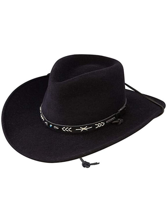 Mens Santa Fe Water-RepellenT Crushable Wool Hat Fabric,XX-Large - Black