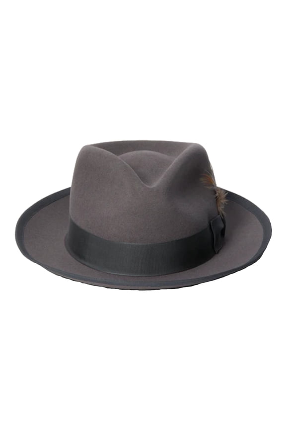 Mens Wool Felt Whippet Fedora Hat (Caribou, Medium)