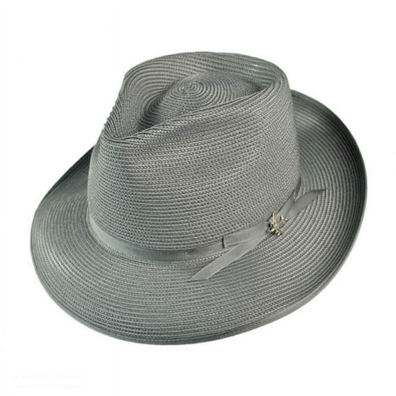 Stetson Milan Straw Stratoliner Fedora in Gray