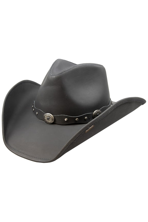 Men's Roxbury Shapeable Leather Cowboy Western Hat, Black, X-Large
