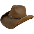thumbnail image 1 of Stetson Men's Roxbury Shapeable Leather Cowboy Western Hat, Rust, Large, 1 of 2