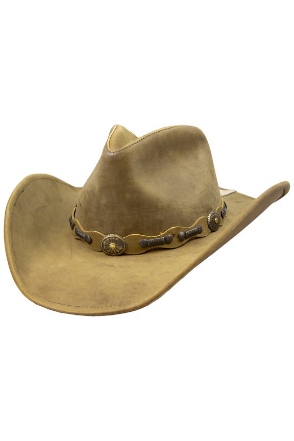 Men's Roxbury Shapeable Leather Cowboy Western Hat, Rust, Small