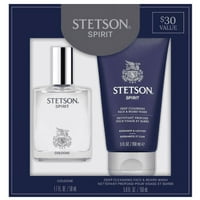 Stetson Spirit 50ml Spirit EDT 5oz Face Wash Gift Set