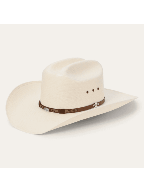 Unisex Rodeo Natural Cattleman Straw Cowboy Hat Natural 6 3/4