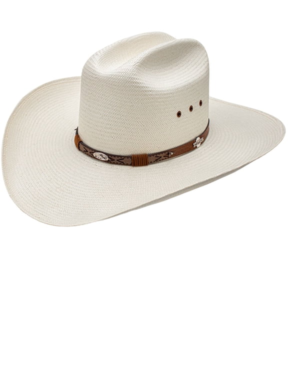 Unisex Rodeo Natural Cattleman Straw Western Hat Natural 7 1/8