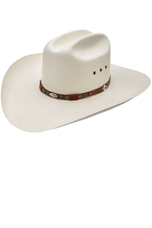 Unisex Rodeo Natural Cattleman Straw Cowboy Hat Natural 7