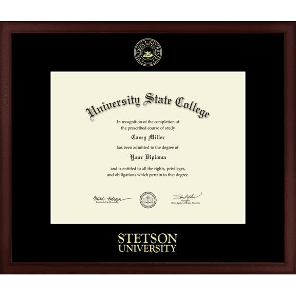 Stetson University Diploma Frame, Document Size 14" x 11"