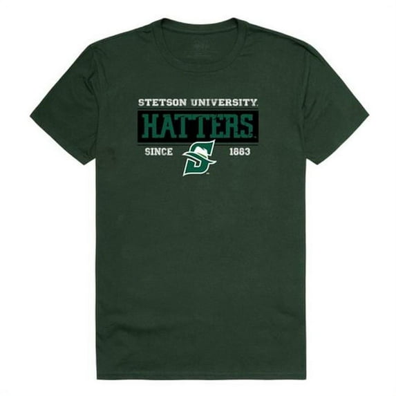 Stetson University Men Established T-Shirt, Forest White - Extra Large