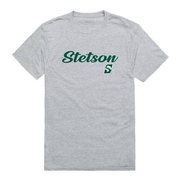 Stetson University Script T-Shirt, Heather Grey - Medium