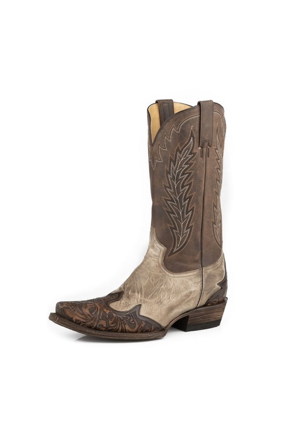 Western Boots Men Handtooled Blaze Wingtip 12-020-6162-4070 TA