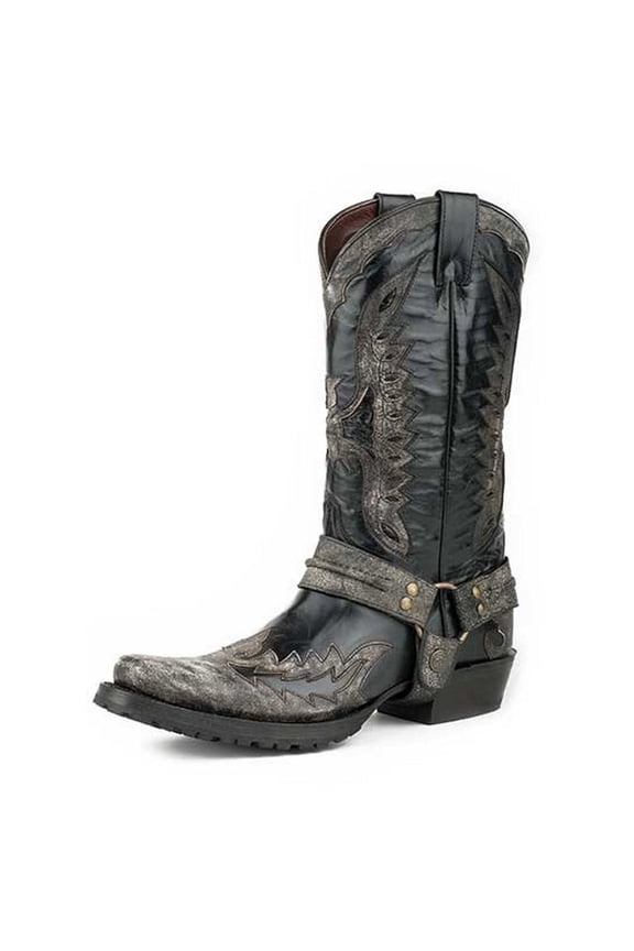 Western Boots Men Outlaw Eagle Biker Black 12-020-6124-3622 BL