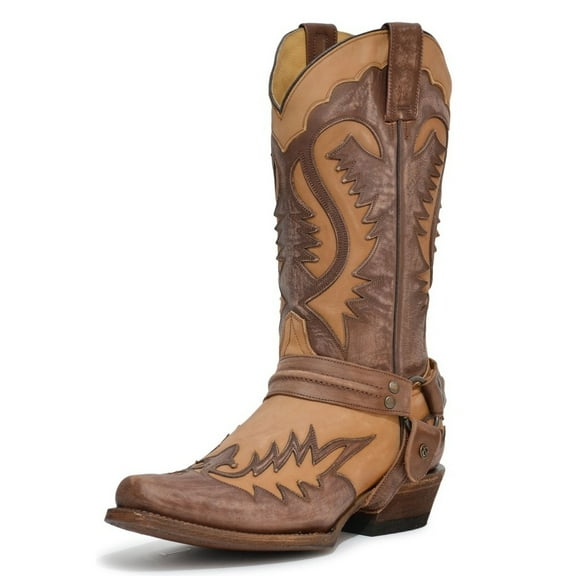 Stetson Western Boots Mens Outlaw Leather Tan 12-020-6204-3849 TA