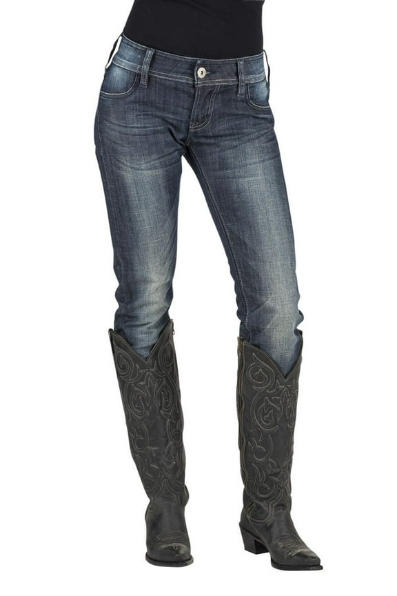 Western Denim Jeans Womens 8 Reg Med Wash 11-054-0503-0771 BU