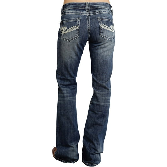 Stetson Western Denim Jeans Womens Flared Med Wash 11-054-0816-1305 BU