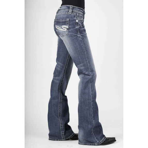Stetson Women's 816 Fit White "S" Stitch Bootcut Jeans - 11-054-0816-1305 BU 10 L