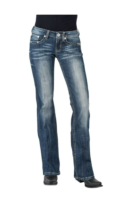 Western Jeans Womens Slim 10 Long Denim 11-054-0816-0385 BU