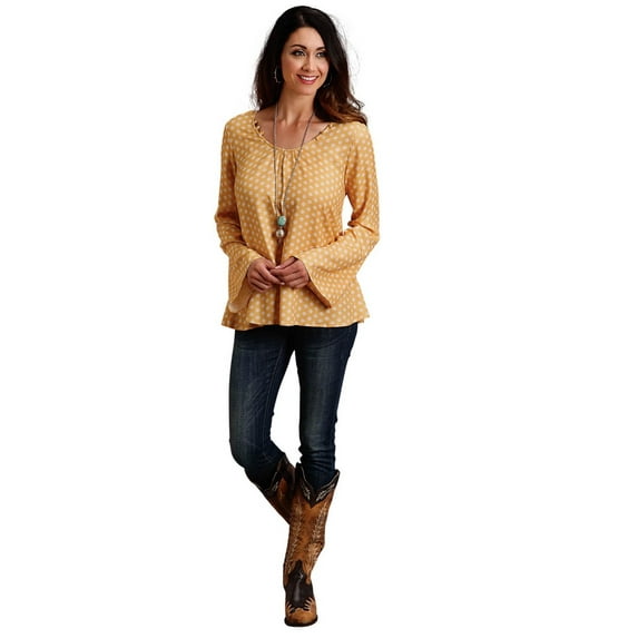 Stetson Western Shirt Womens L/S Aztec L Yellow 11-050-0590-2031 YE