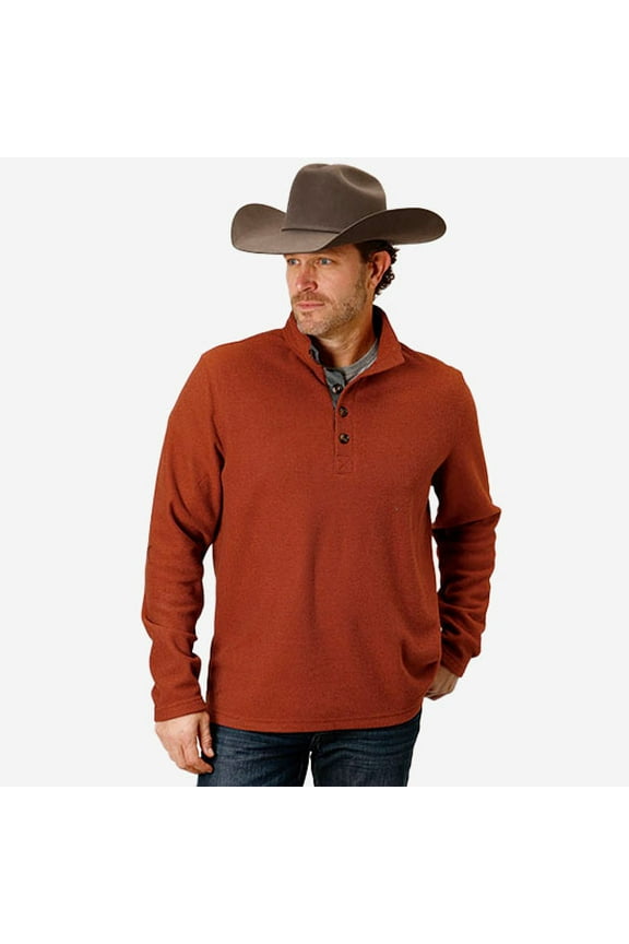 Western Sweater Mens Polyester Knit L Rust 11-014-0120-6075 RT