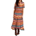 thumbnail image 1 of Stetson Women's Sunset Serape Short Sleeve Midi Wrap Dress Multi X-Large, 1 of 2