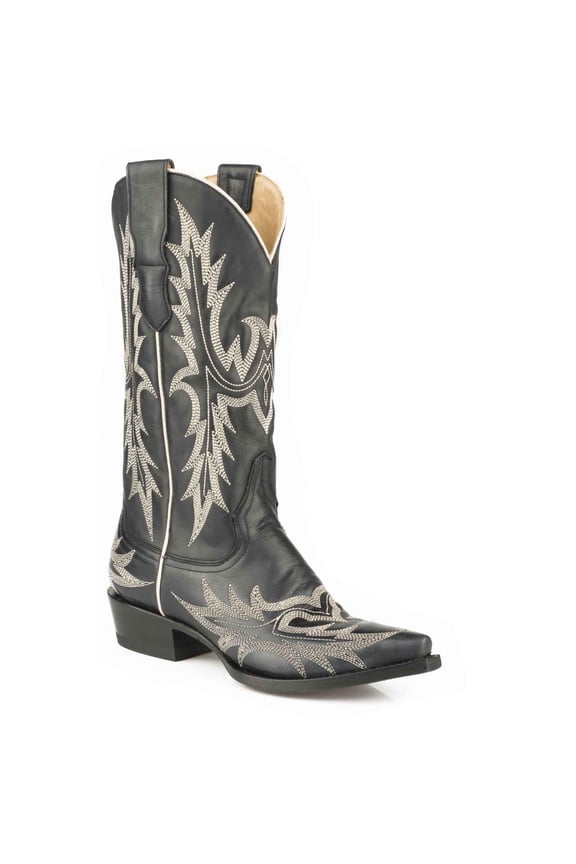 Women's Tina Flame Pita Embroidery Western Boot Snip Toe - 12-021-6105-1003 BL 6 M US