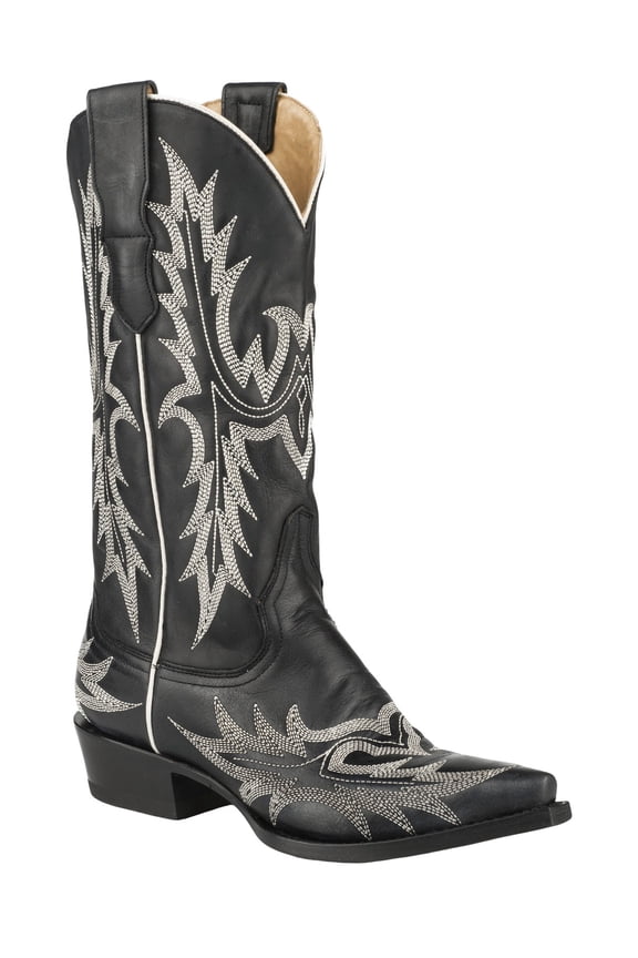 Women's Tina Flame Pita Embroidery Western Boot Snip Toe - 12-021-6105-1003 BL 9 M  US