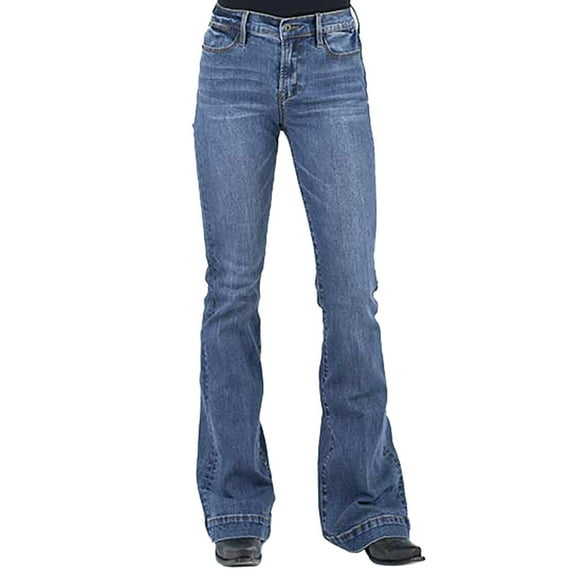 Stetson Womens 11-054-0921-2400  921 High Rise Flare Fit Jeans 4 R Denim