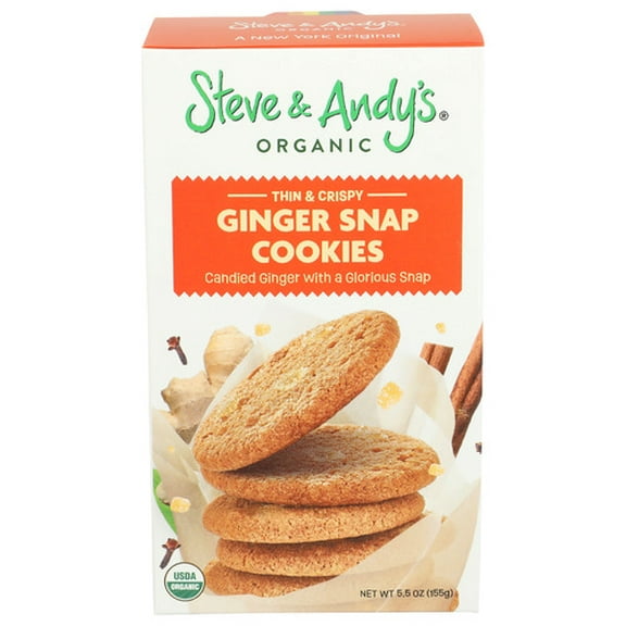 Steve & Andy's Organics Ginger Snap Cookies Gluten-Free 5.5 oz (Pack of 6)