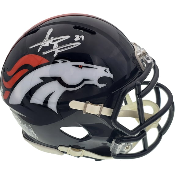 Steve Atwater Autographed Denver Broncos Speed Mini Helmet Beckett BAS 177486