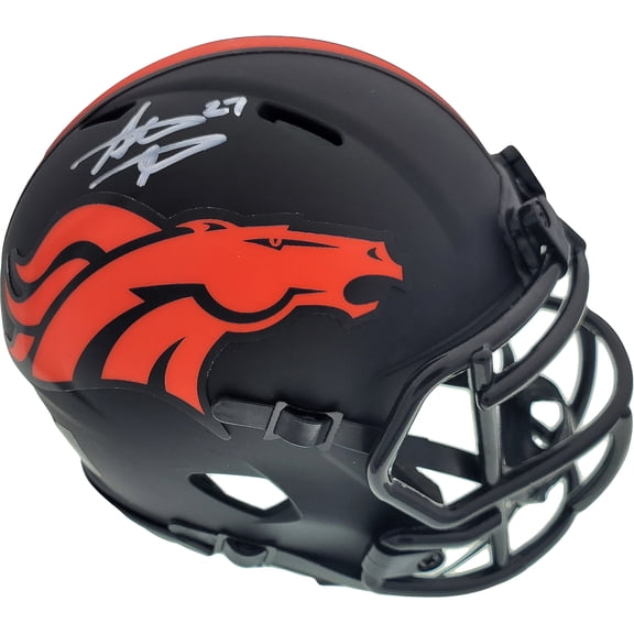 Steve Atwater Autographed Eclipse Black Denver Broncos Speed Mini Helmet Beckett BAS 177485
