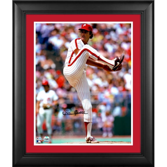 Steve Carlton Philadelphia Phillies Framed Autographed 16" x 20" Leg Up Photograph - Fanatics Authentic Certified