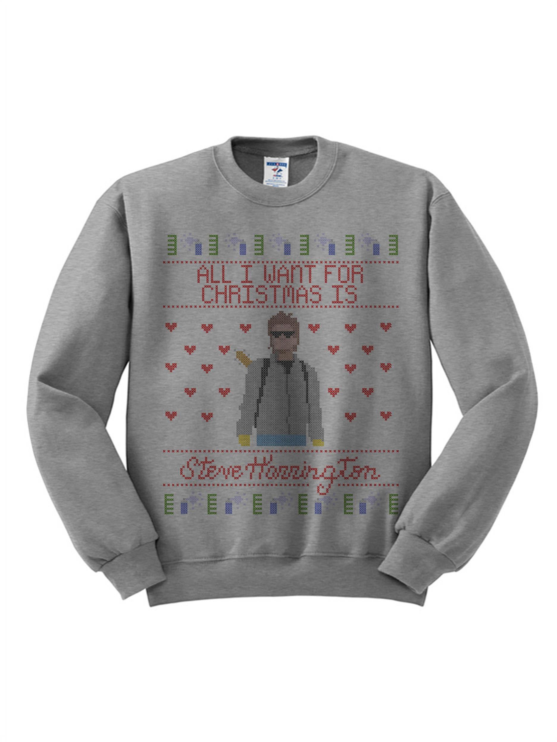 Steve Harrington Christmas Sweatshirt Large Grey