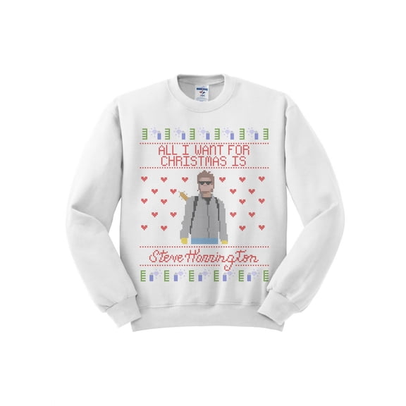 Steve Harrington Christmas Sweatshirt Large White