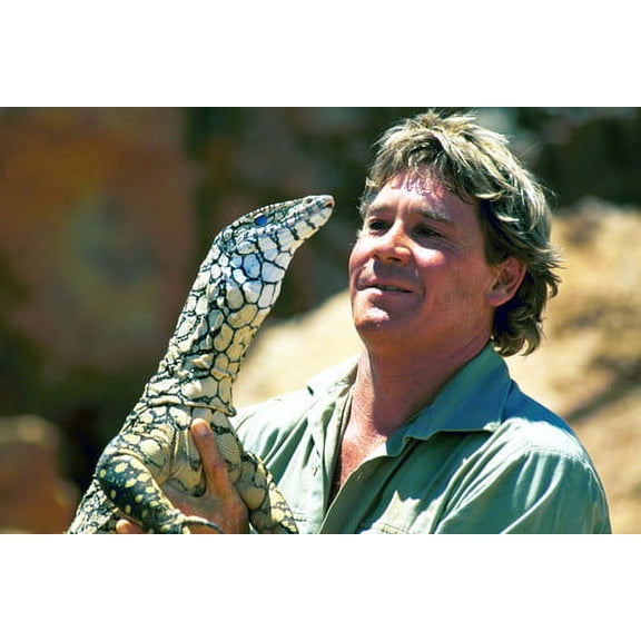 Steve Irwin Crocodile Hunter holding lizard 24x36 Poster