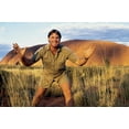thumbnail image 1 of Steve Irwin in Crocodile Hunter iconic image posing in front of Ayers Rock Australia 24x36 Poster, 1 of 1