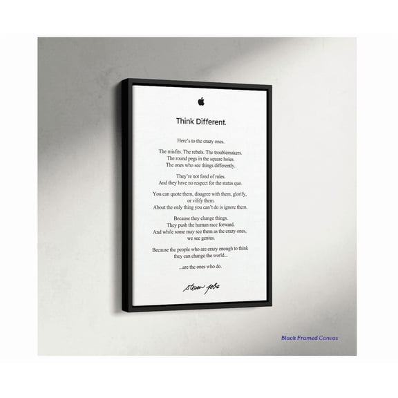 Steve Jobs Quote Poster Apple Think Different Motivation Wall Art Motivational Quote Poster