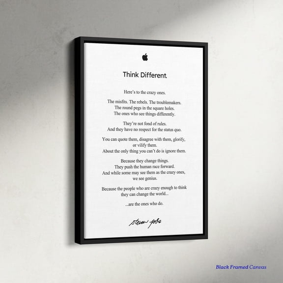 Steve Jobs Think Different Wall Art Print, Unframed Paper Poster 8x10in